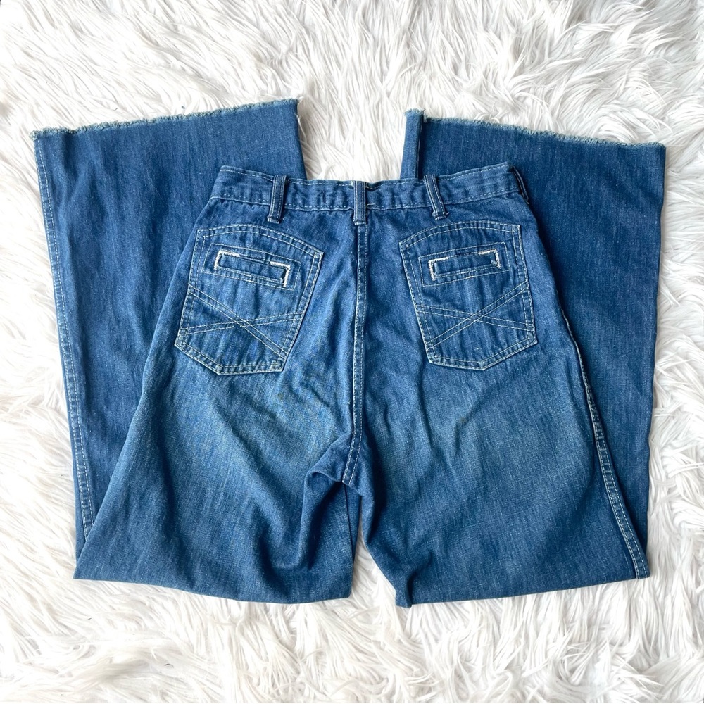 COPY - Vintage 70s L.A.P.D. California High Waisted Bell Bottom Flare Denim Jea…